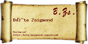 Büte Zsigmond névjegykártya